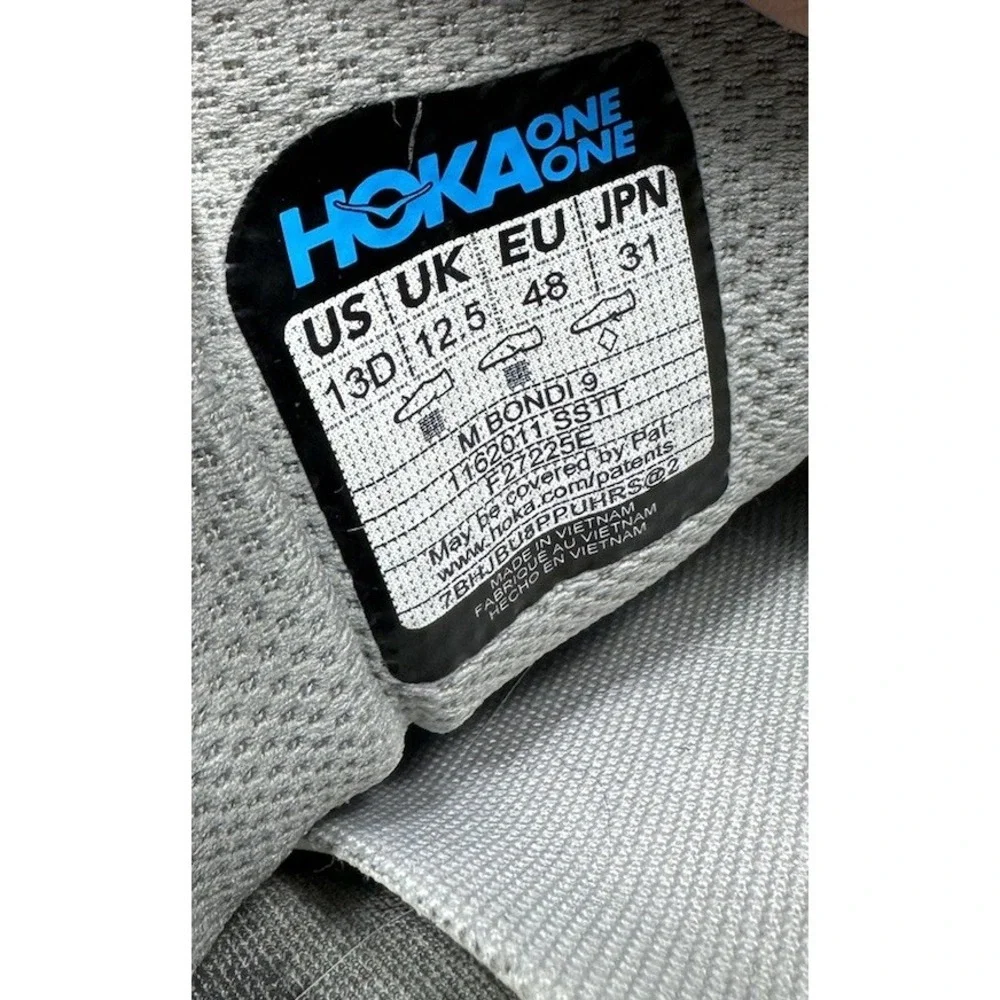 Hoka One One Bondi 9 Mens Size 13 D Gray Green Stardust Outer Orbit 1162011-SSTT
